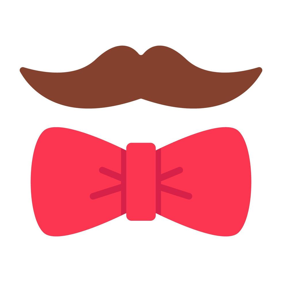 A flat design icon of mustache prop vector
