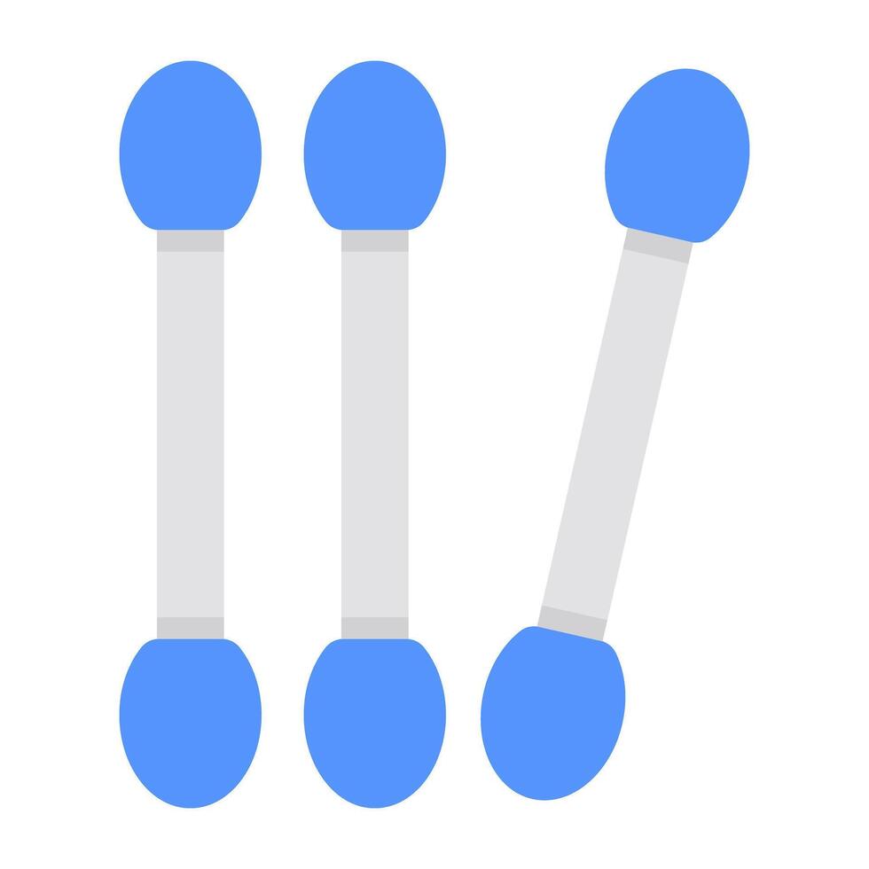 Conceptual flat design icon of cotton buds vector