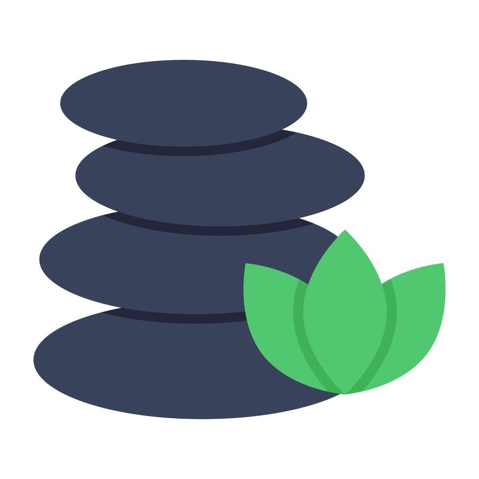 A readily available icon of spa stones, flat design vector