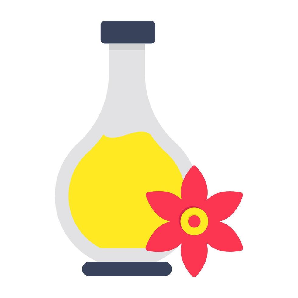 Trendy design of essential bottle vector