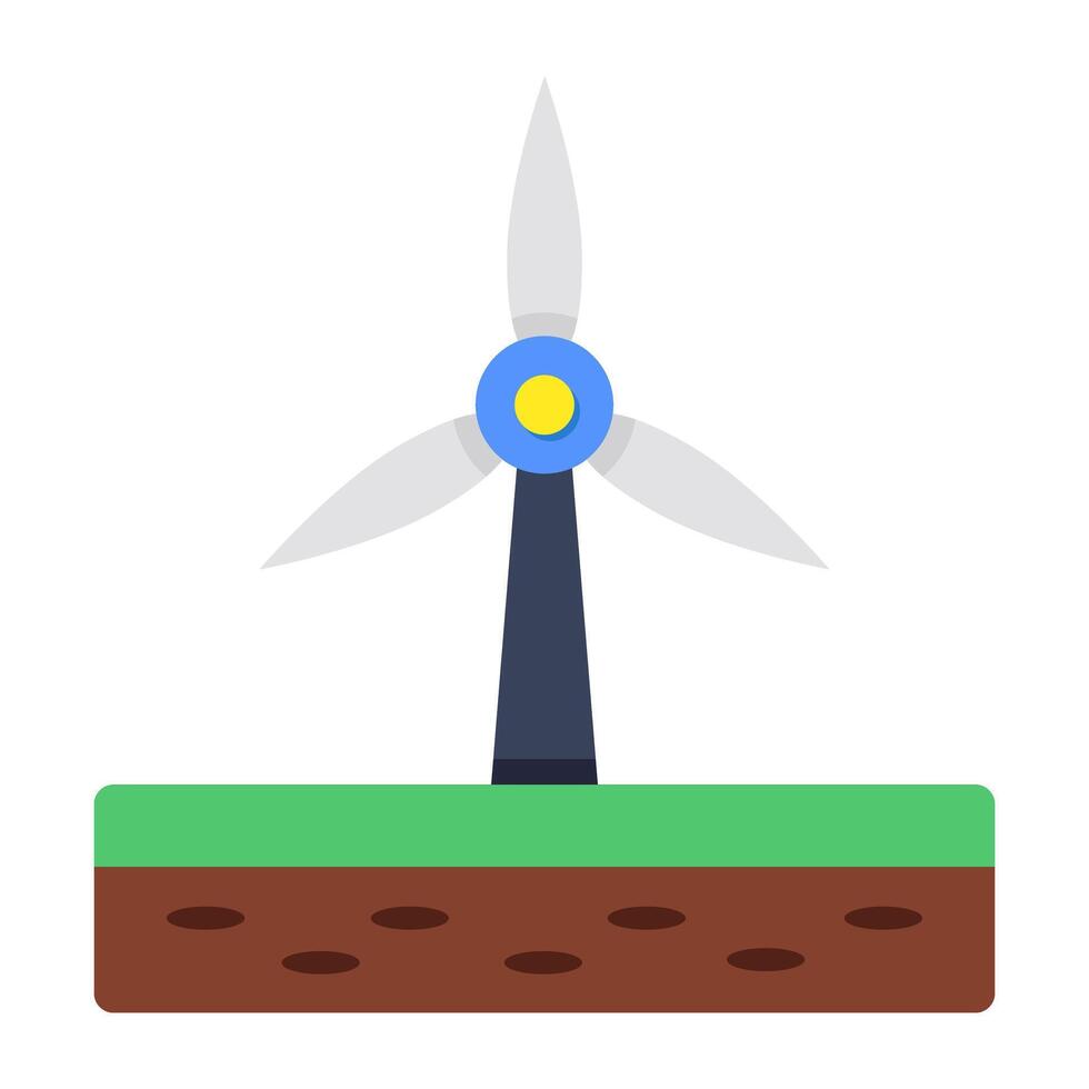 Wind turbine icon, editable vector