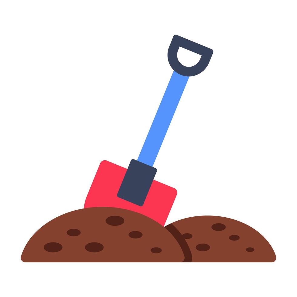 Editable design icon of digging vector