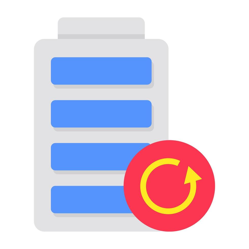 A flat design icon of electric battery vector
