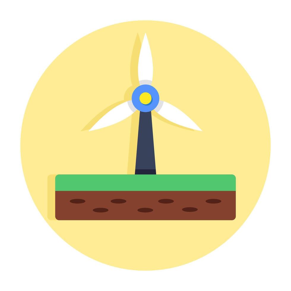 Wind turbine icon, editable vector
