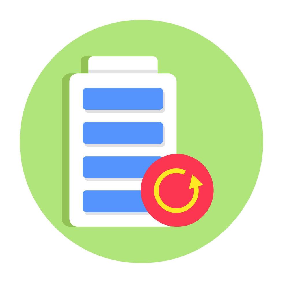 A flat design icon of electric battery vector
