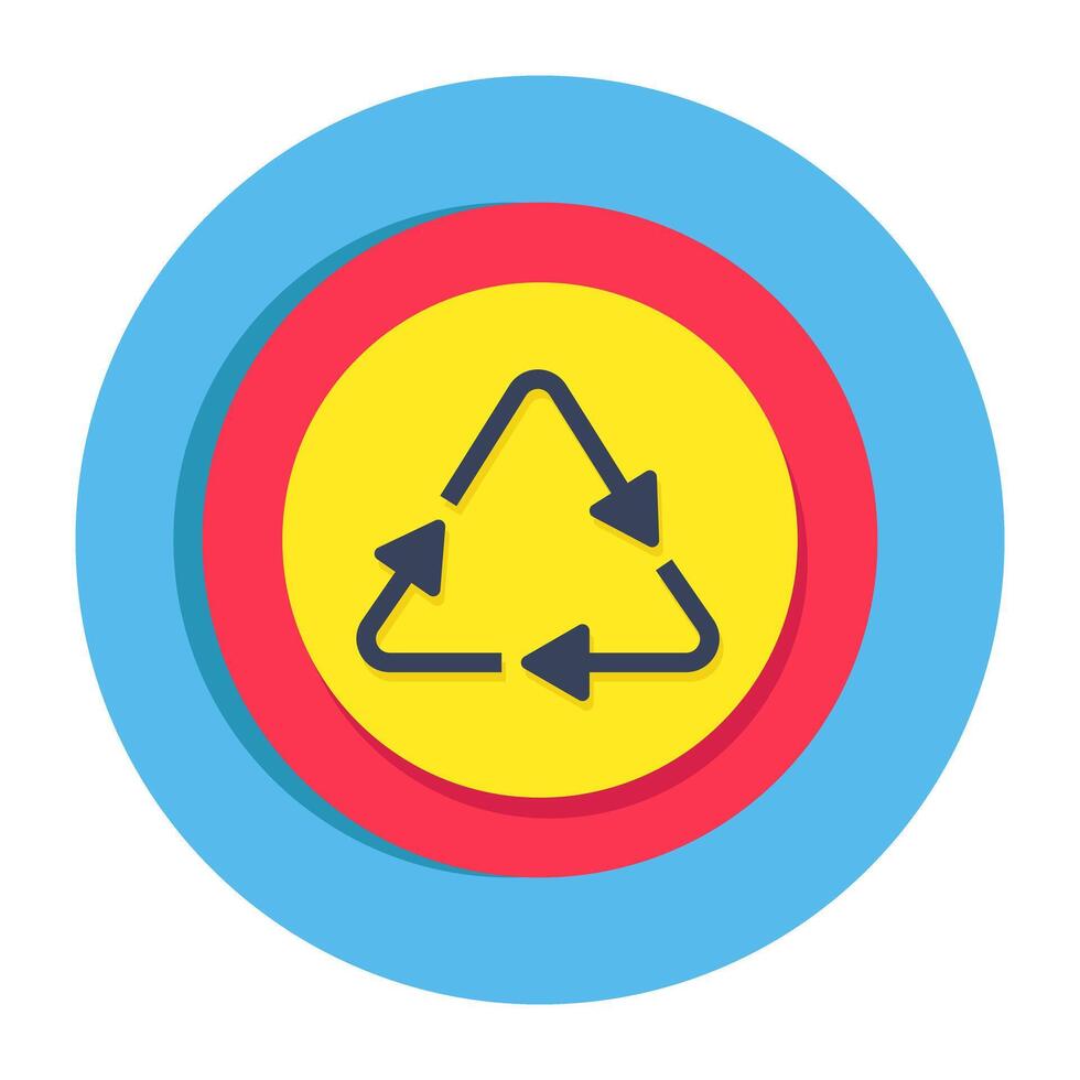 Conceptual flat design icon of recycling vector
