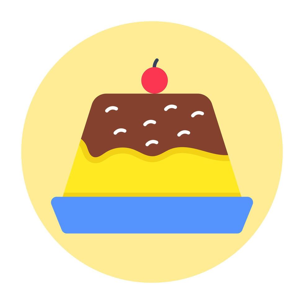 A flat design icon of pudding jelly vector