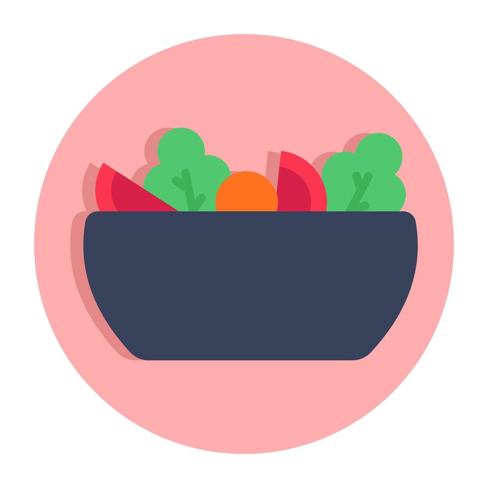 A colored design icon of salad bowl vector