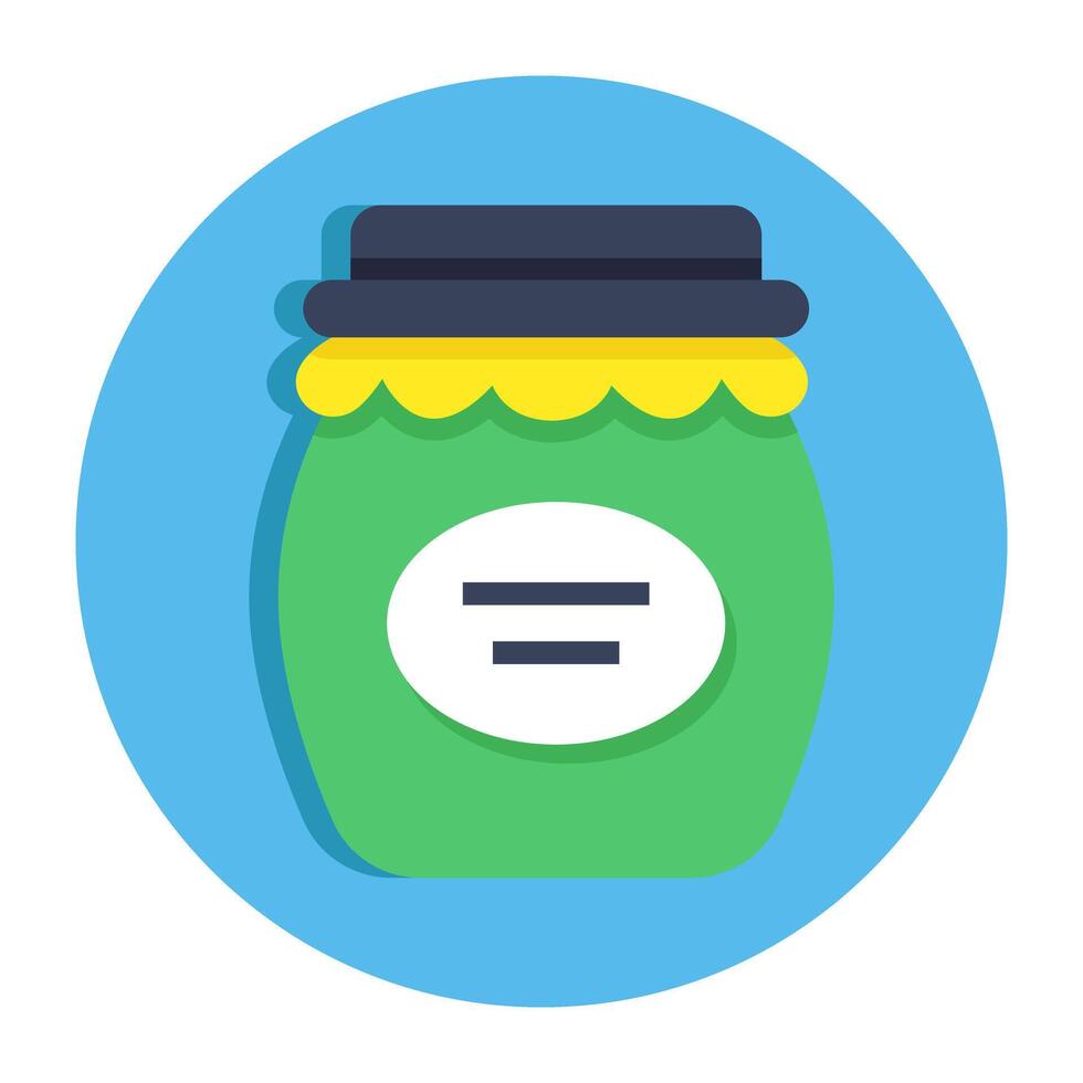 A flat design icon of jam jar vector