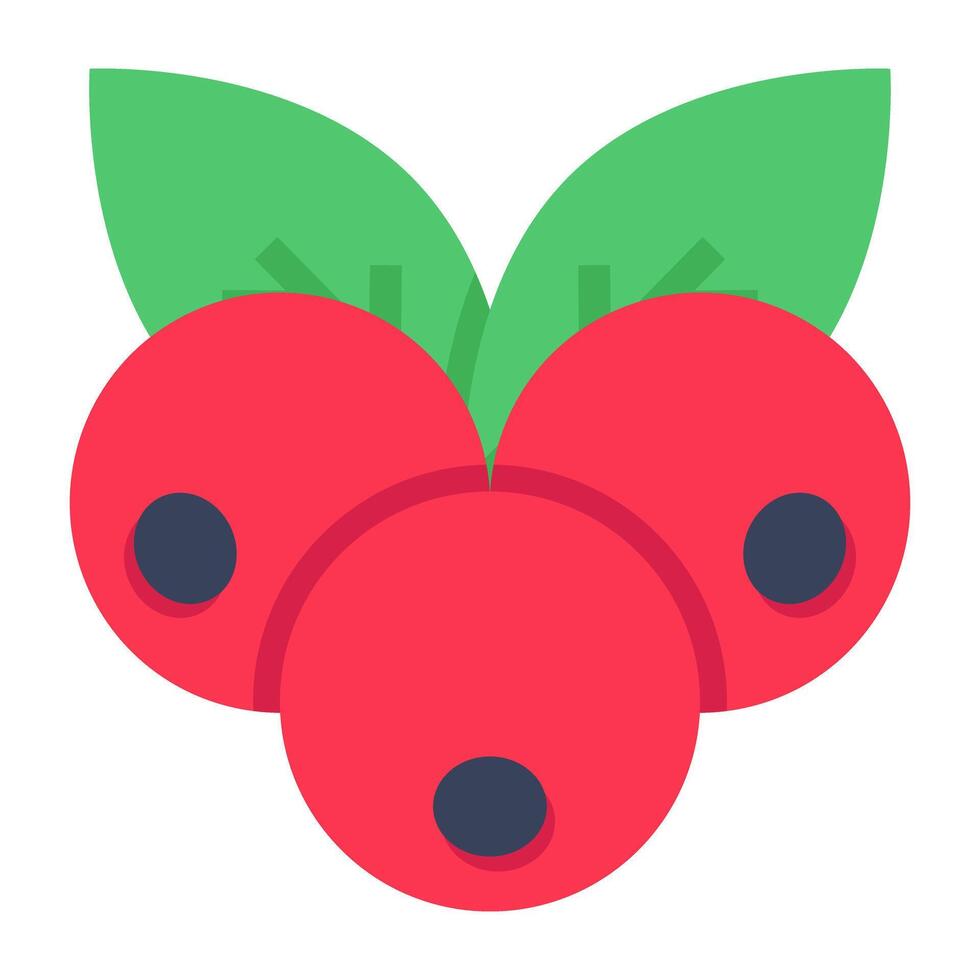 A flat design icon of cherries vector