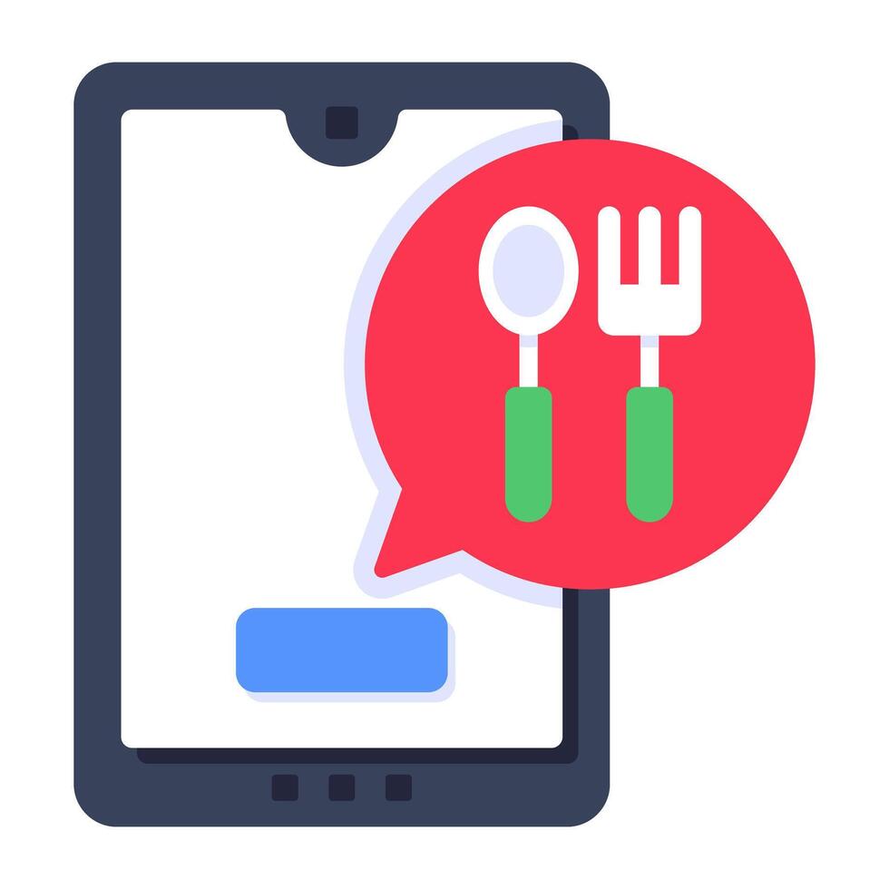 An icon design of food chat vector