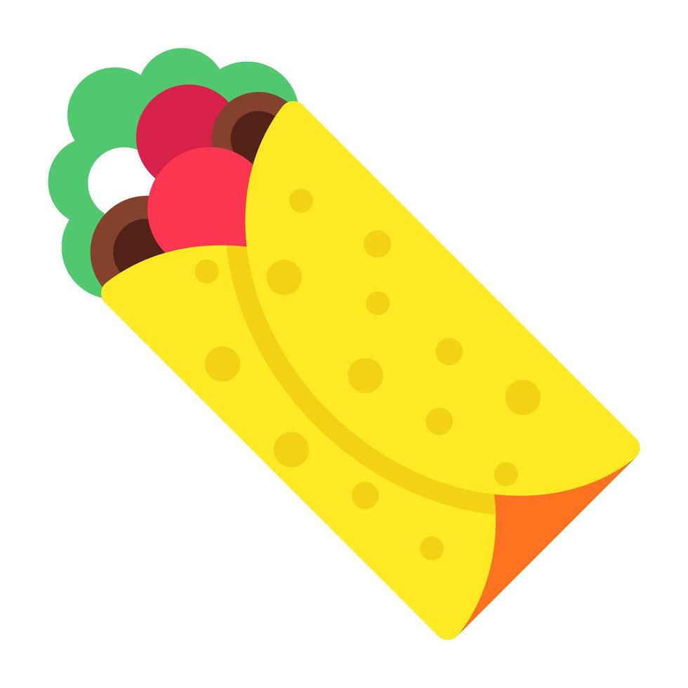 A flat design icon of wrap vector