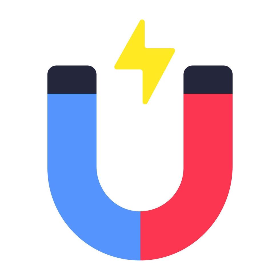 Editable design icon of magnet vector