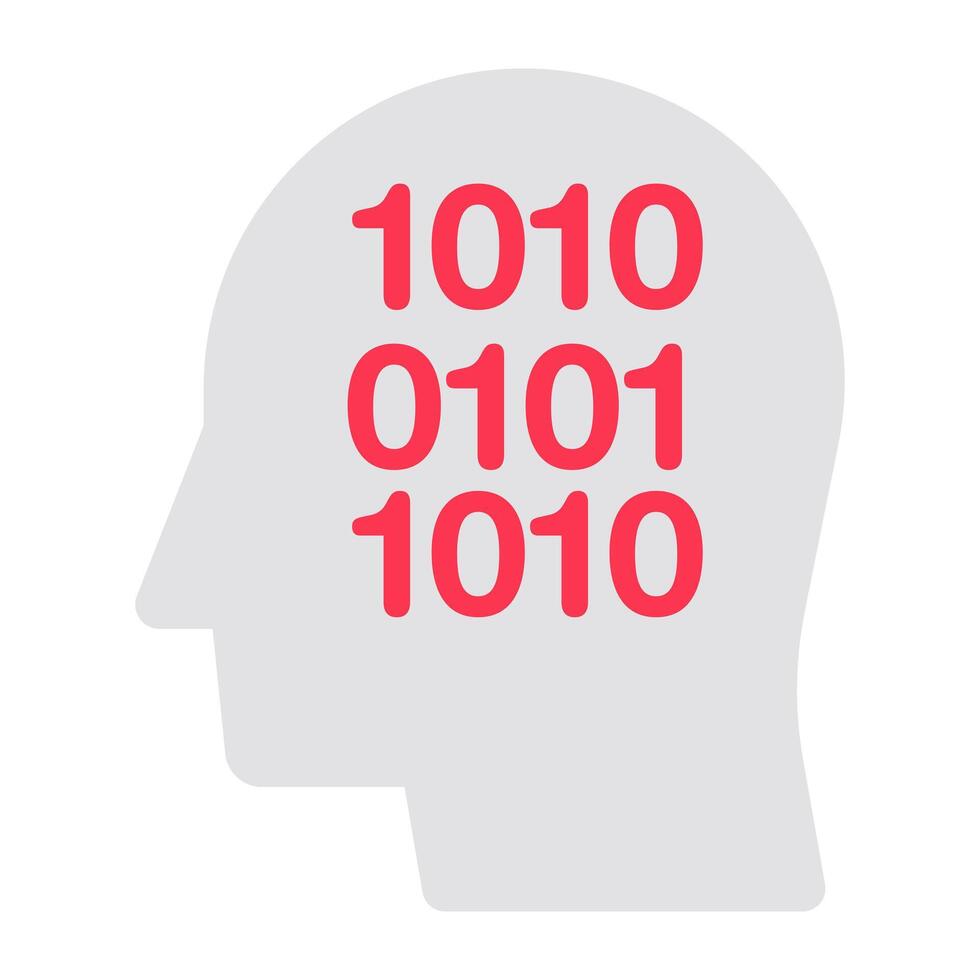 Modern design icon of binary mind vector