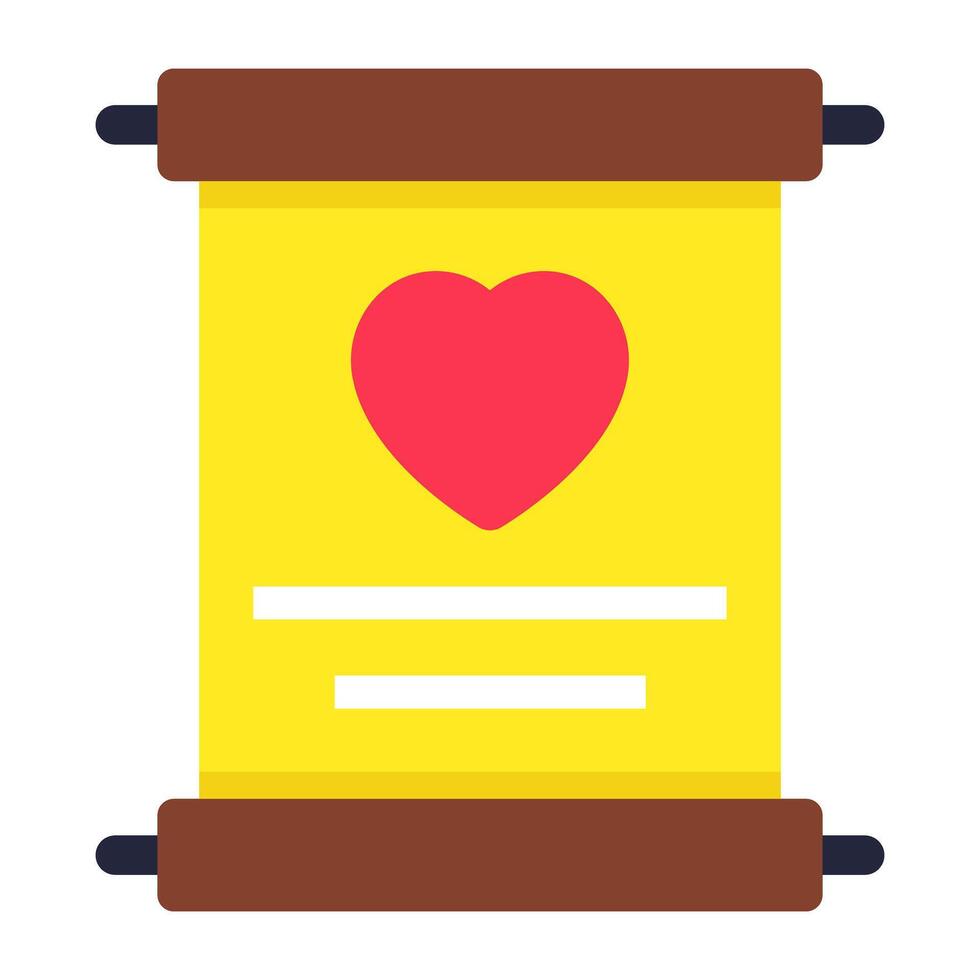 An editable design icon of love letter vector