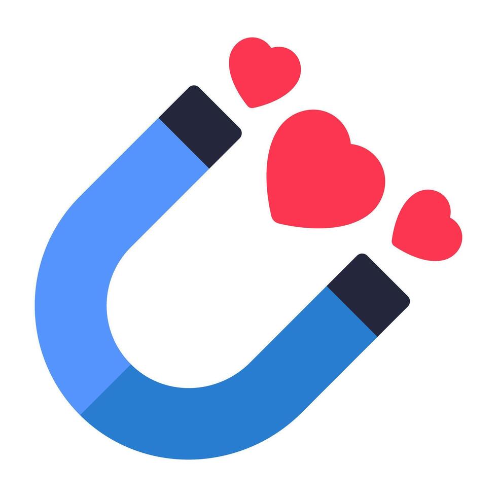 Editable design icon of attract love vector