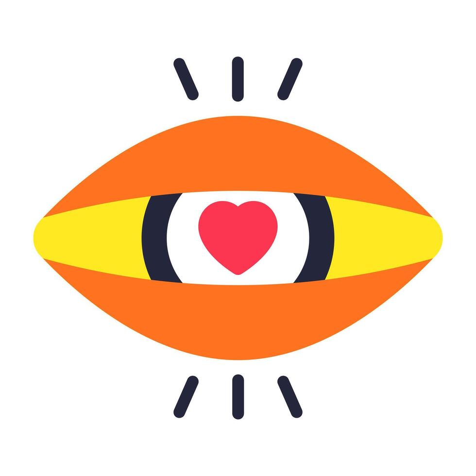 Conceptual flat design icon of love eye vector