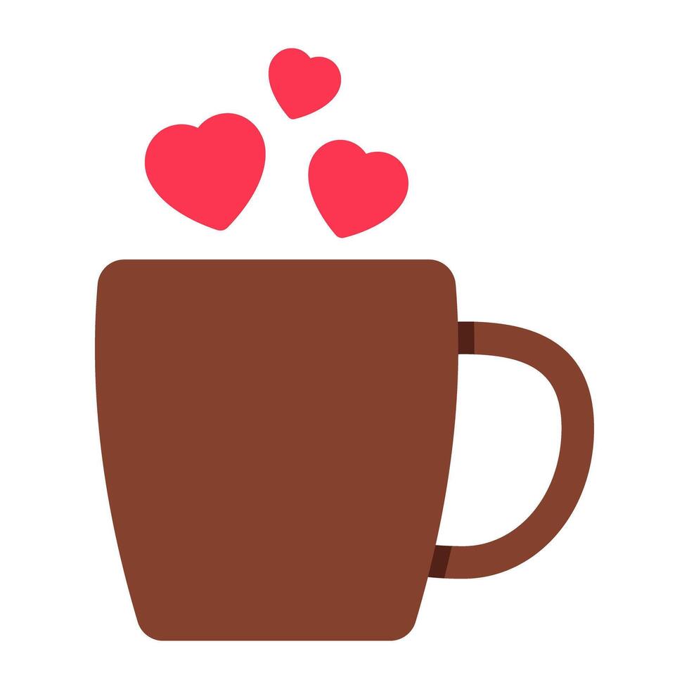 A cup of hot coffee in flat design vector