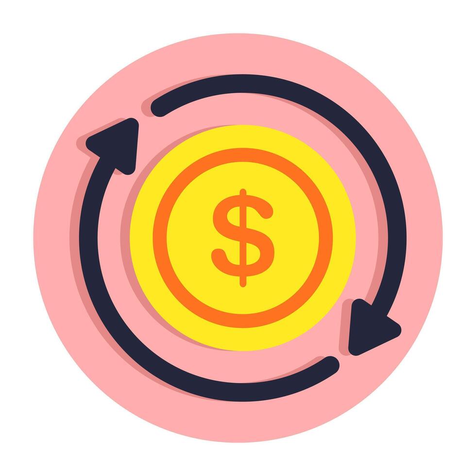 Creative design icon of dollar update vector
