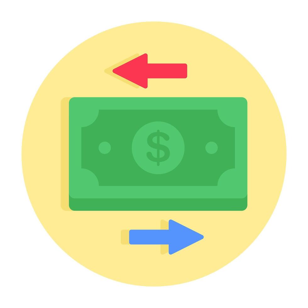 A flat design icon of fast money vector