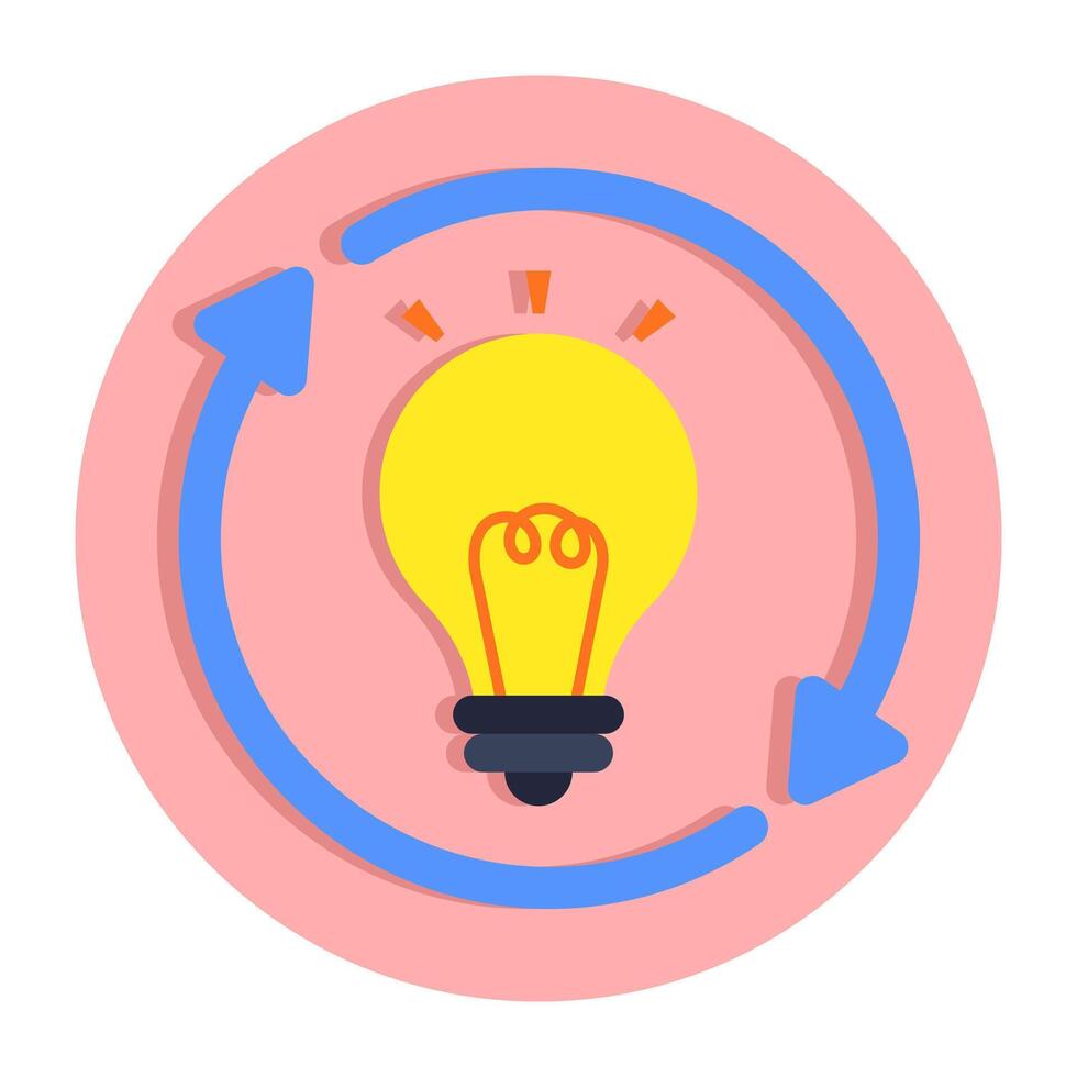 An icon design of lightbulb update vector
