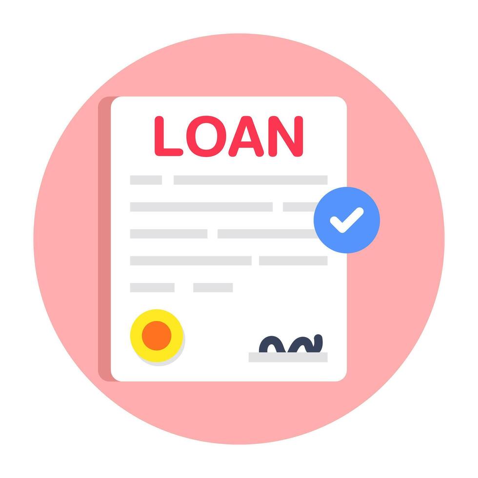 A beautiful design icon of loan paper vector