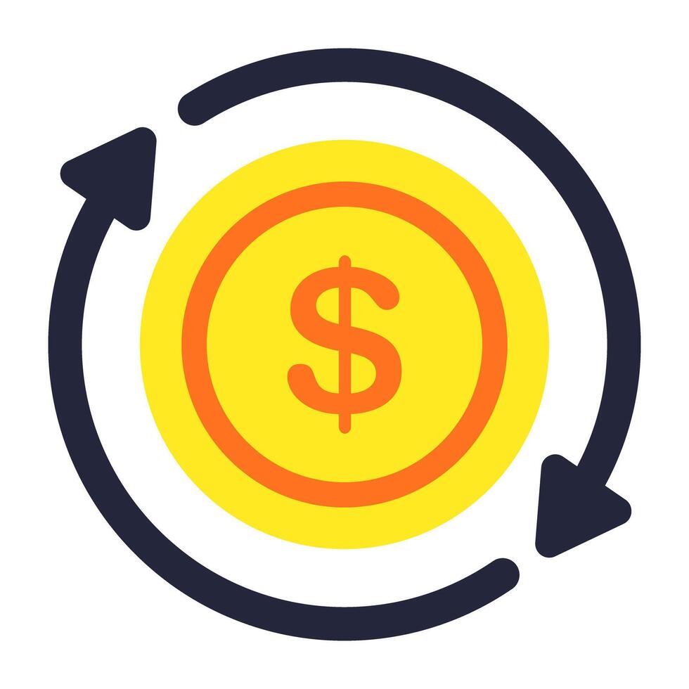 Creative design icon of dollar update vector
