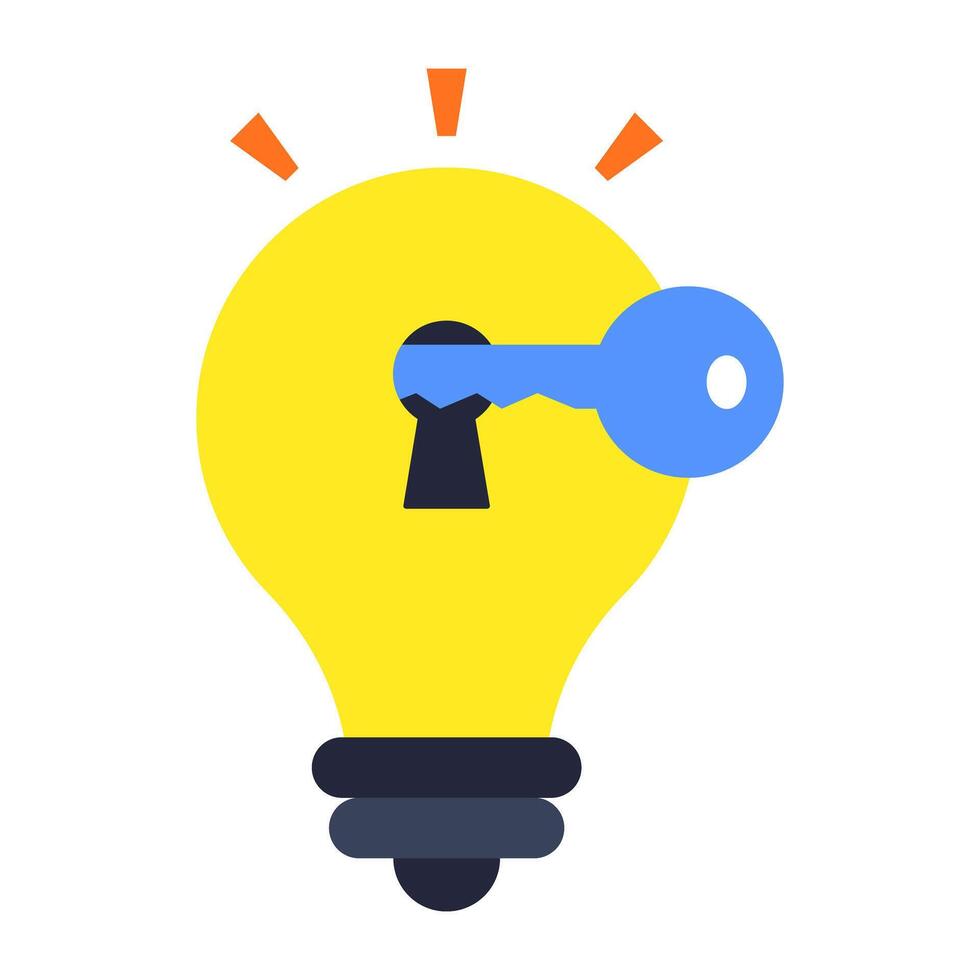 A flat design icon of problem solution vector