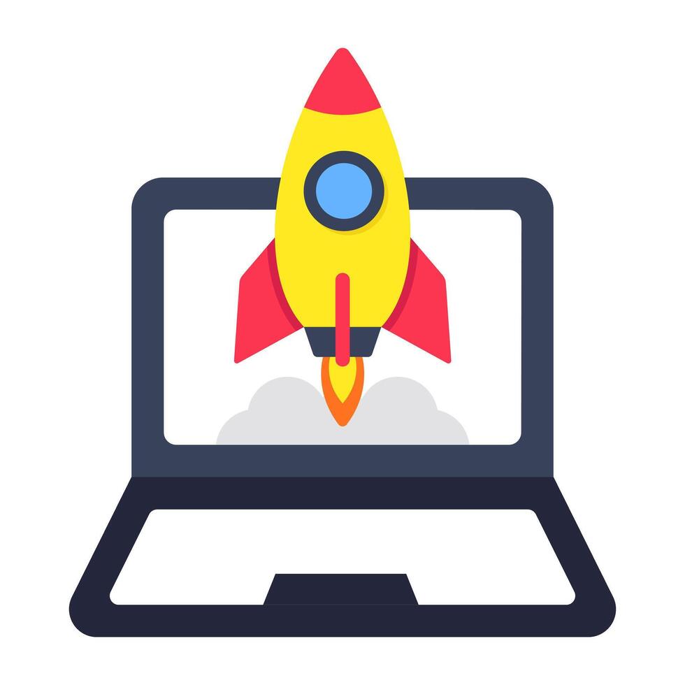 A trendy design icon of online launch vector