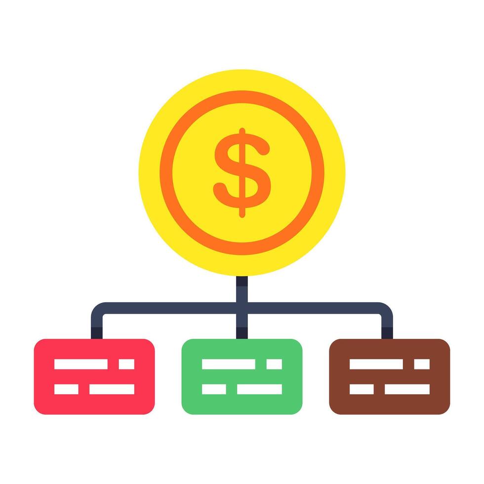 Modern design icon of dollar network vector