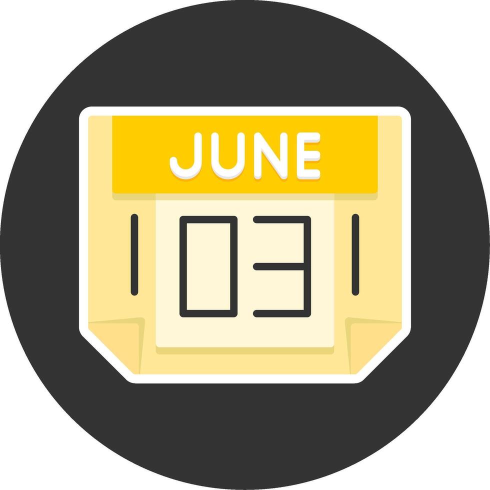 3 June Flat Grey Circle Style Icon vector