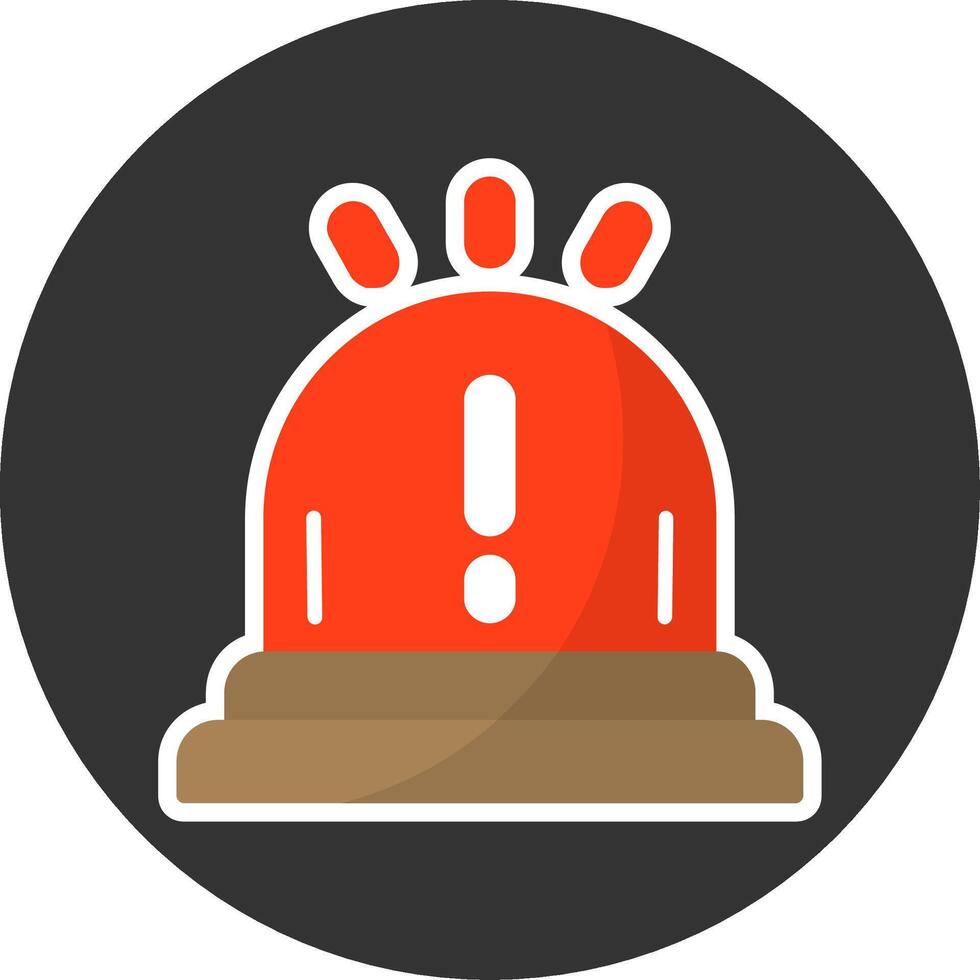 Siren Alarm Flat Grey Circle Style Icon vector