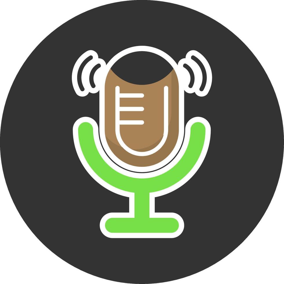 Podcast Flat Grey Circle Style Icon vector