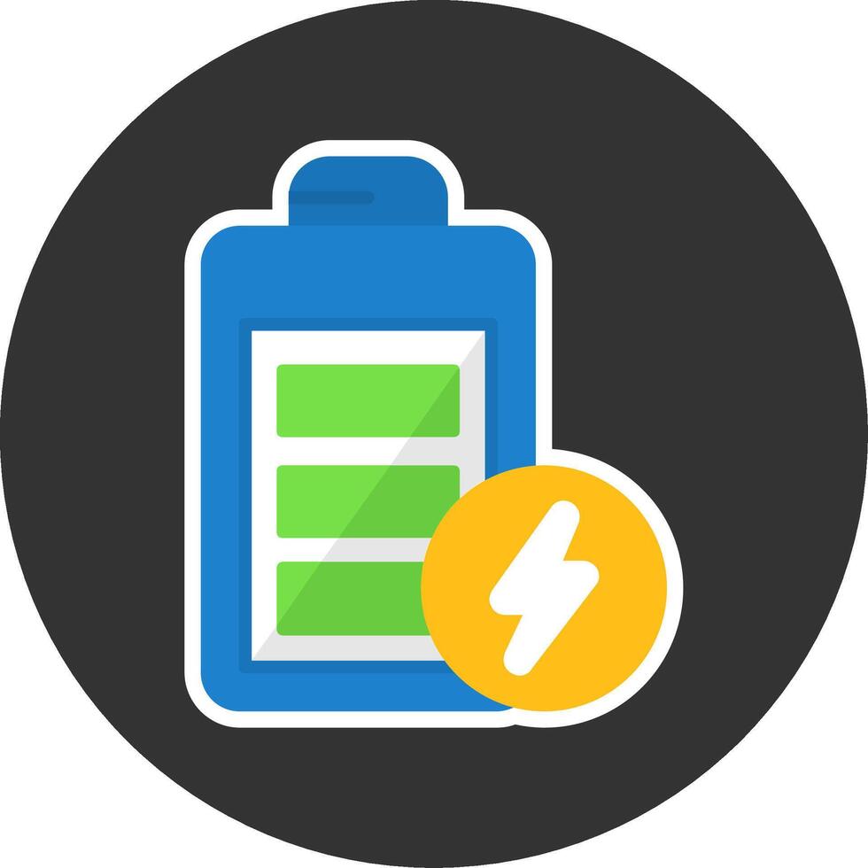 Battery full Flat Grey Circle Style Icon vector