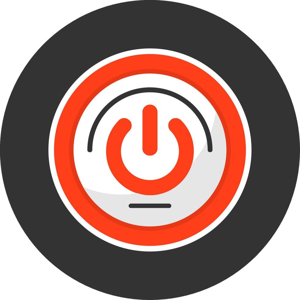 Power Flat Grey Circle Style Icon vector