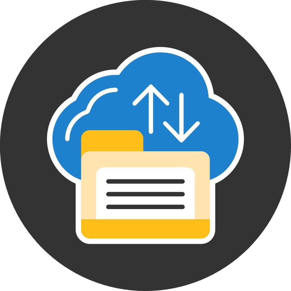 Cloud storage Flat Grey Circle Style Icon vector