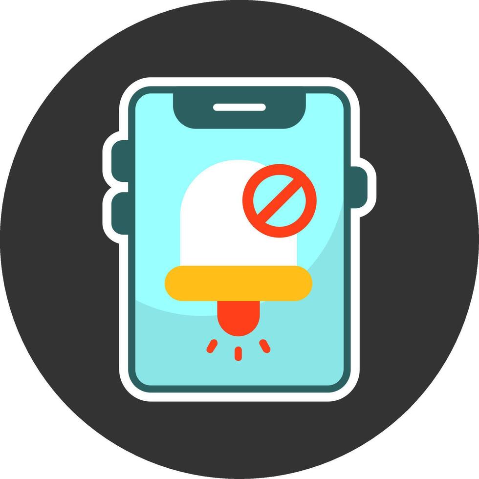 Notifications off Flat Grey Circle Style Icon vector