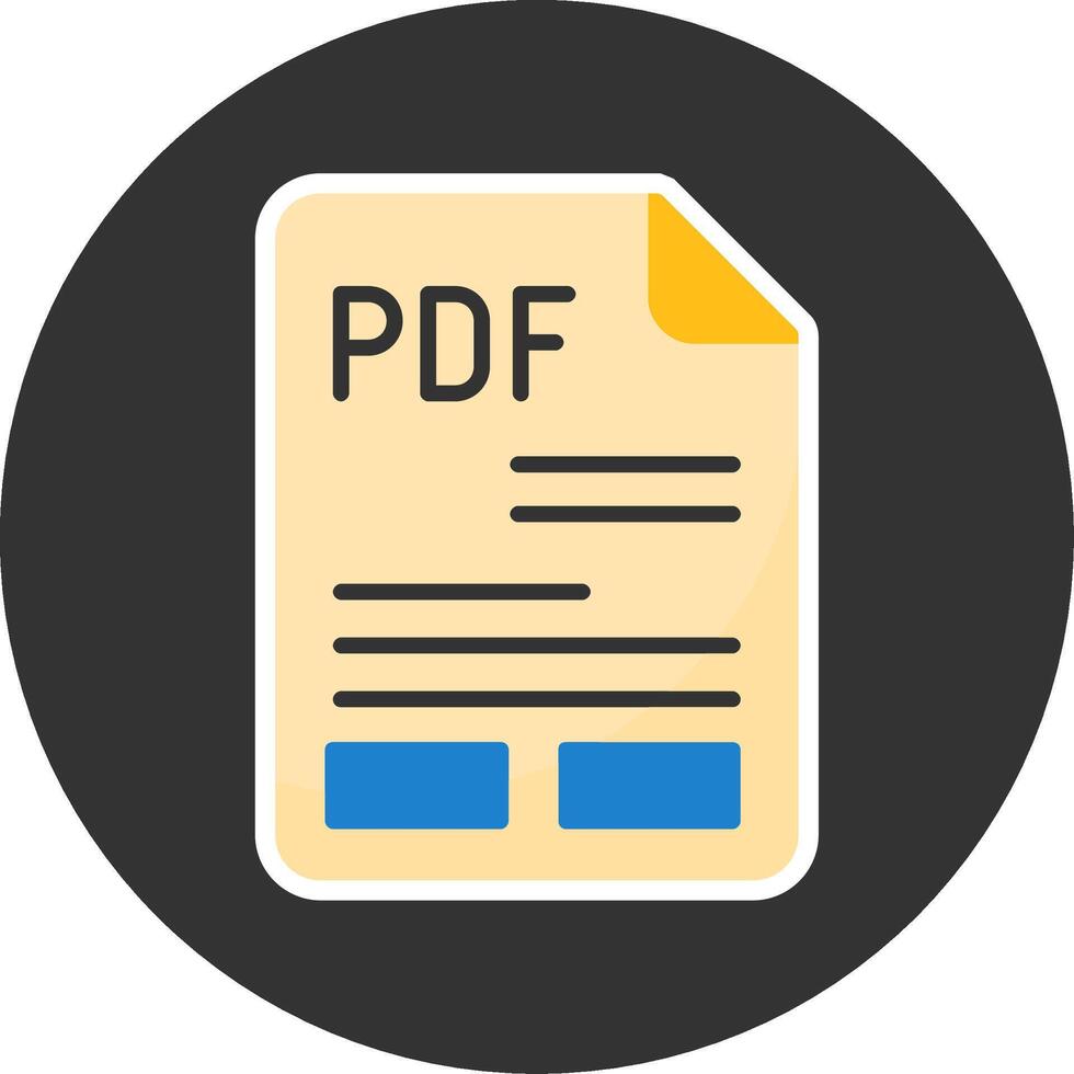 PDF Flat Grey Circle Style Icon vector