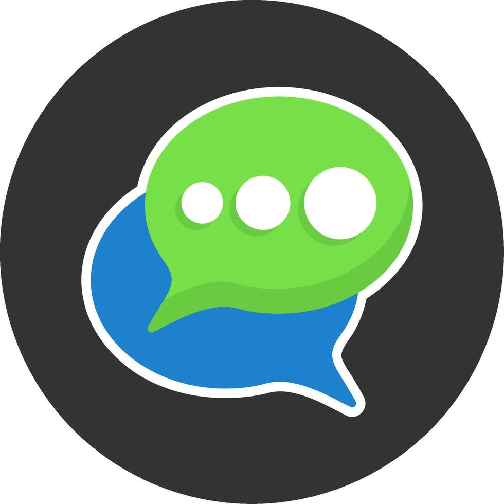 Speech bubble Flat Grey Circle Style Icon vector