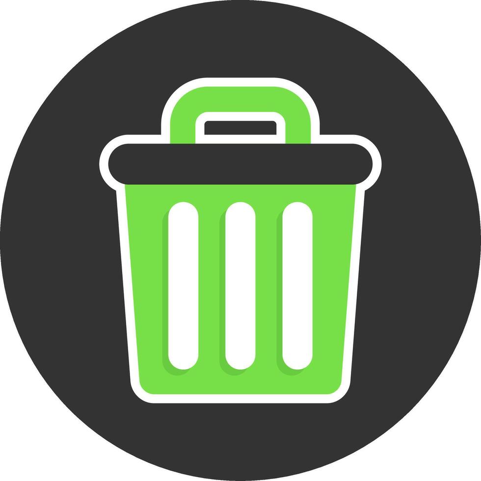 Trash Flat Grey Circle Style Icon vector