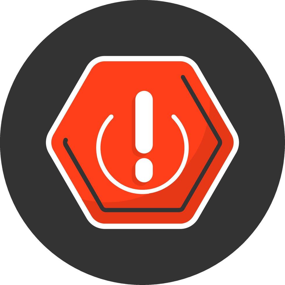 Exclamation mark Flat Grey Circle Style Icon vector
