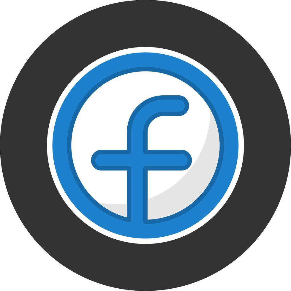 Facebook Flat Grey Circle Style Icon vector