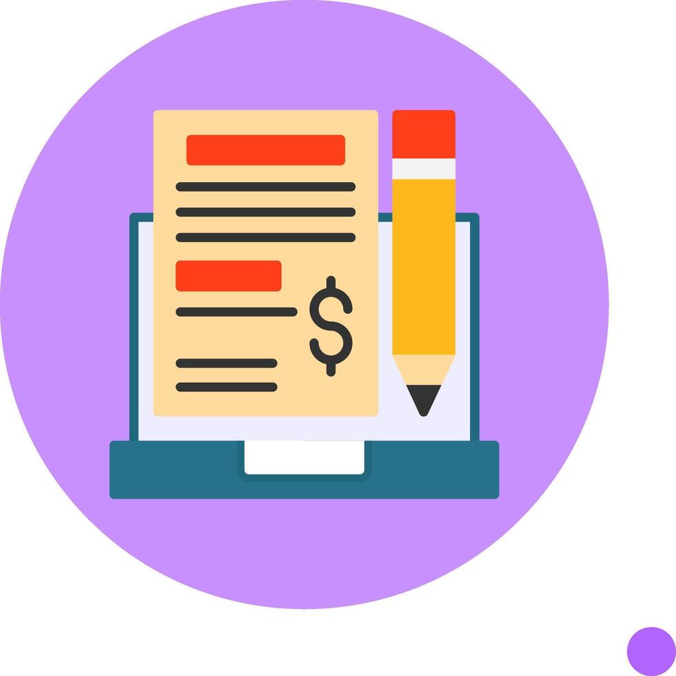 Project Budget Flat Long Shadow Style Icon vector