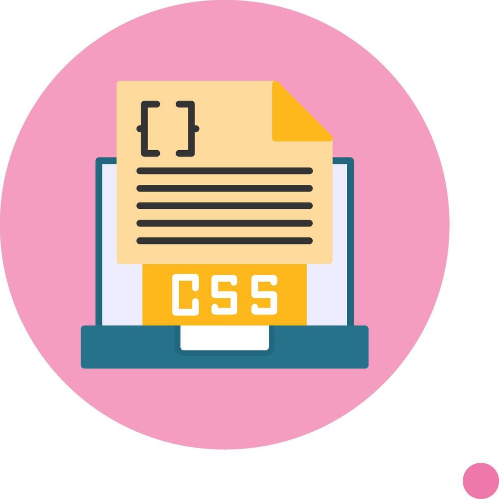Css File Flat Long Shadow Style Icon vector