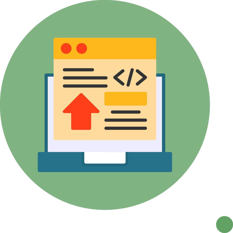 Frontend Development Flat Long Shadow Style Icon vector