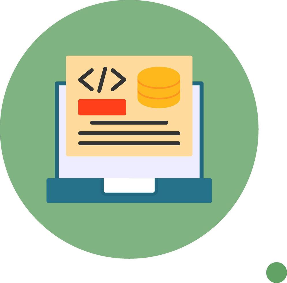 Backend Development Flat Long Shadow Style Icon vector