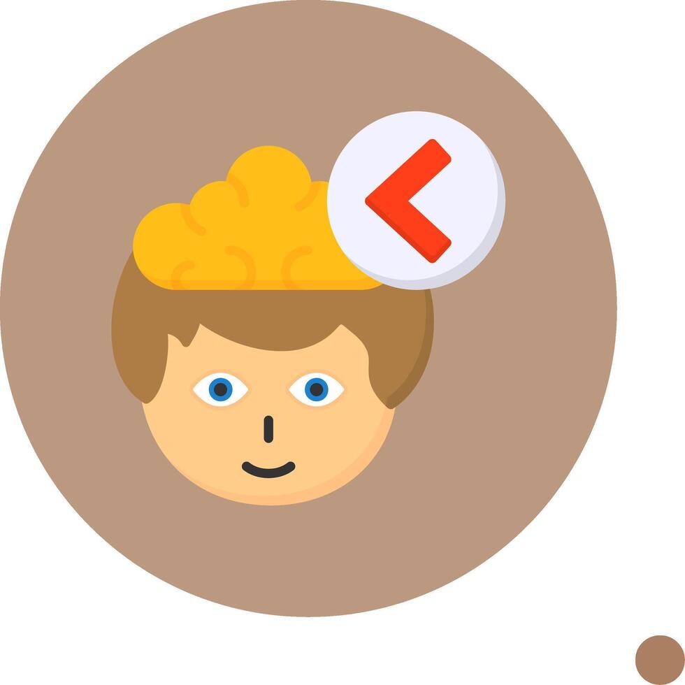 Chevron Backward Flat Long Shadow Style Icon vector