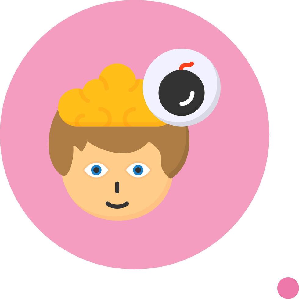 Bomb Flat Long Shadow Style Icon vector