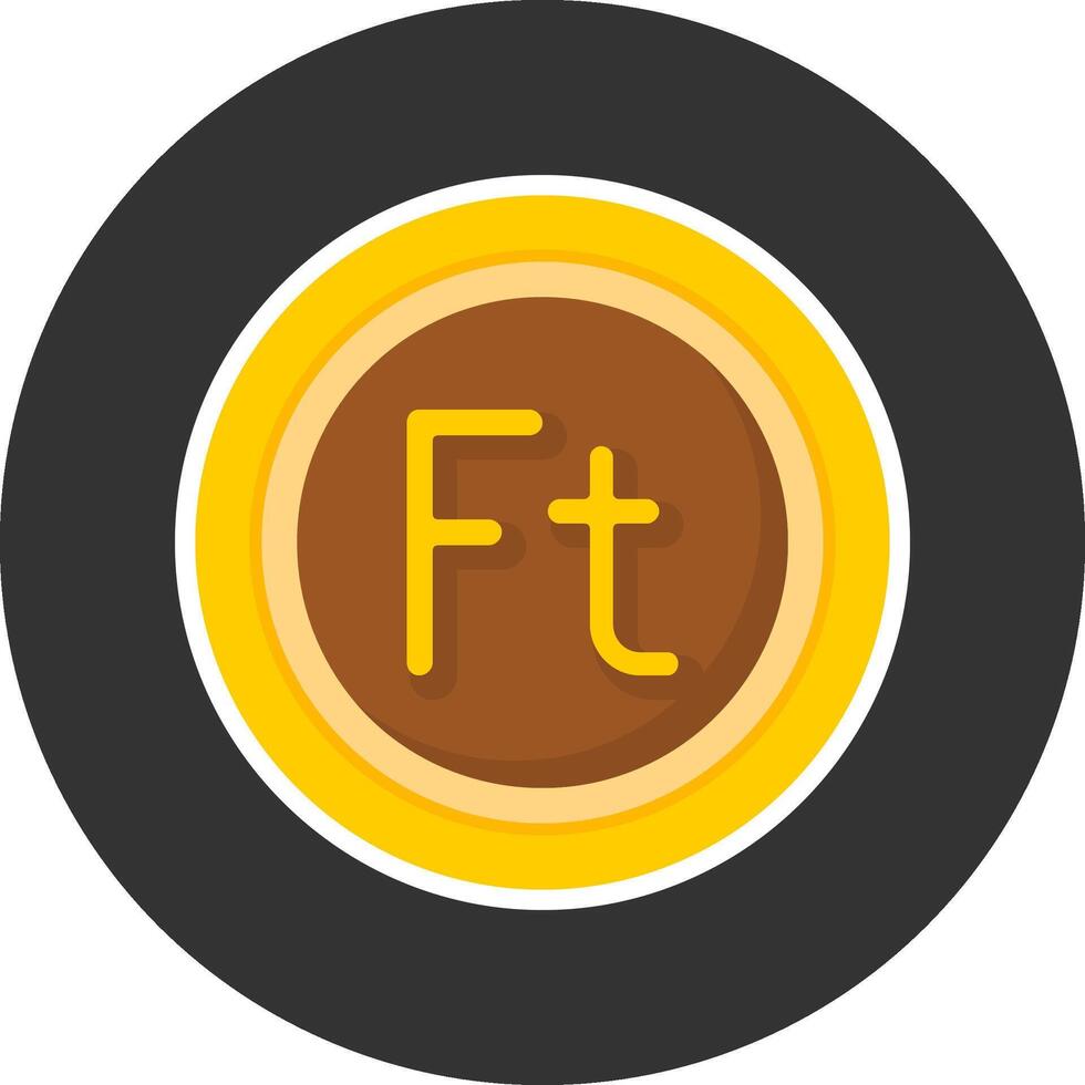 Hungarian Forint Sign Flat Grey Circle Style Icon vector