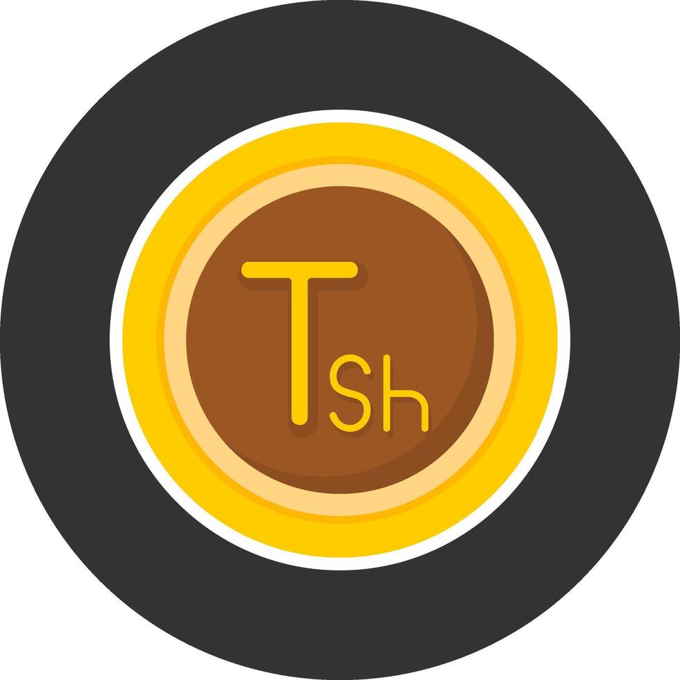 Tanzanian Shilling Sign Flat Grey Circle Style Icon vector